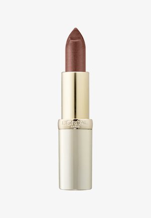 L'Oréal Paris læbestift i metallisk guldrør med en spids bronze-glimmer bullet. Glat tekstur og elegant design.