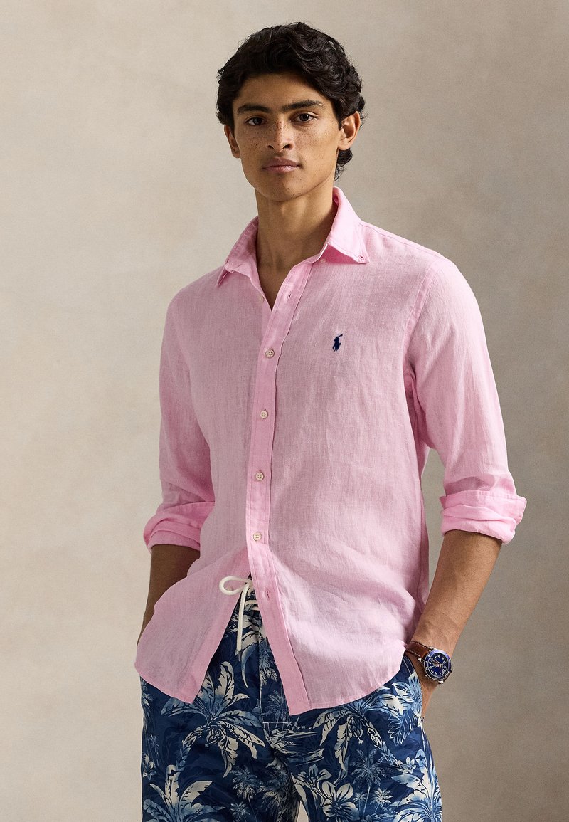 Polo Ralph Lauren CUSTOM FIT LINEN SHIRT - Ing - carmel pink