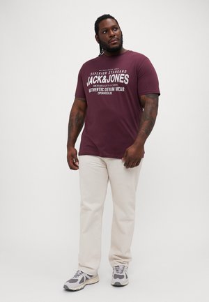 JJSIMON TEE CREW NECK 5 PACK - T-shirt con stampa - black/navy/vineyard/cloud/grey