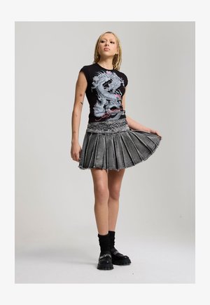 Ed Hardy, CONTRAST STITCH - Jupe en jean - black