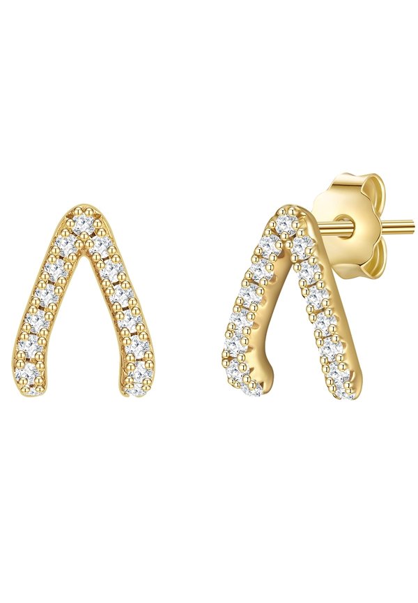 OSTERLING SILBER GELBGOLD ZIRKONIA WEISS GLANZSTÜCKE MÜ - Ohrringe