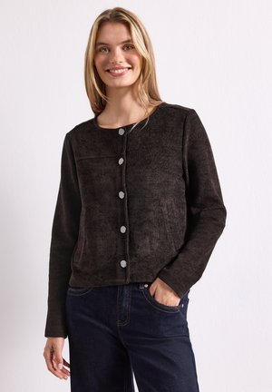 Street One LANGARM JACKE MIT RUNDHALS UND KNÖPFEN - Cardigan - black coffee