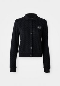 TRAIN GOLF CLUB - Športna jopa s kapuco na zadrgo - fancy black/blue
