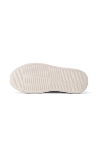Suola di una scarpa beige con battistrada decorato, caratterizzato da righe orizzontali e un numero di taglia "37" impresso al centro.