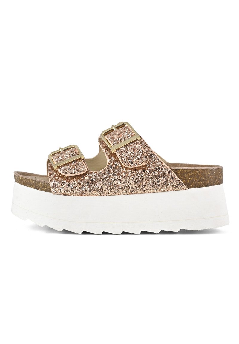 Colors of California Ciabattine con tacco - pink gold