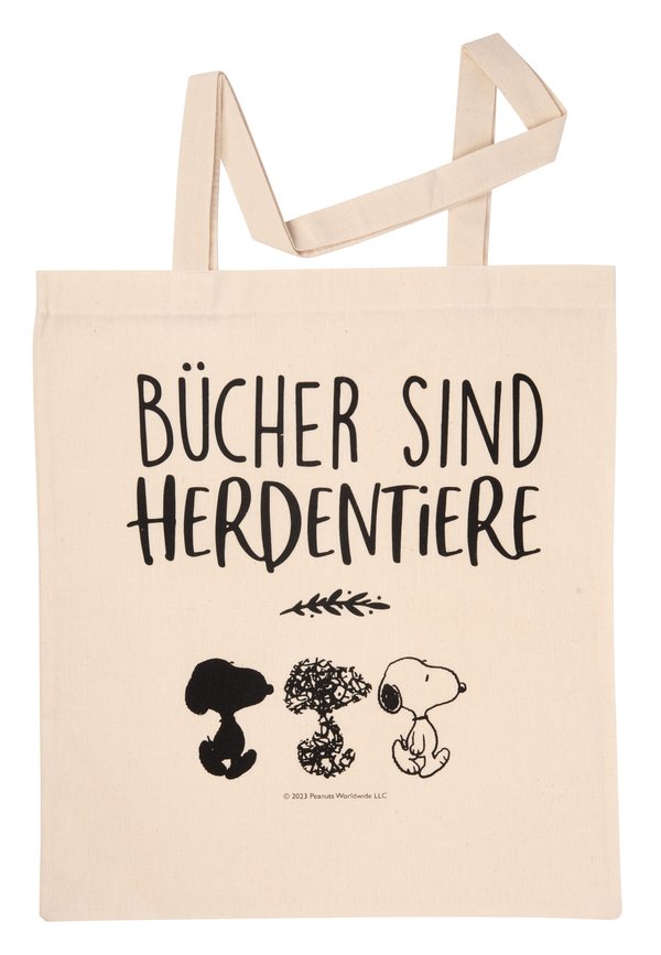 THE PEANUTS SNOOPY BÜCHER SIND HERDENTIERE TRAGE - Shopping Bag - beige