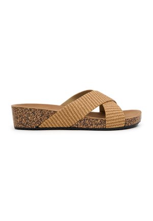 TIRAS ANCHAS - Sandalias planas - beige