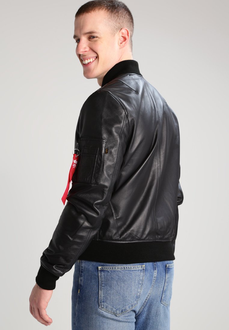 alpha industries leather jacket