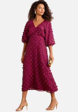 Love & Roses REGULAR FIT - FLORAL V-NECK PUFF SLEEVE - Hverdagskjole - red