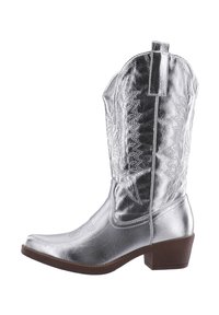 Cowboy- / Bikerboots - silberfarben