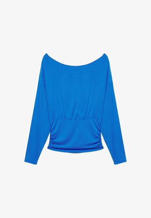 PULL&BEAR, LONG SLEEVE BOAT NECK WITH WAIST SASH - TOP - T-shirt à manches longues - neon blue