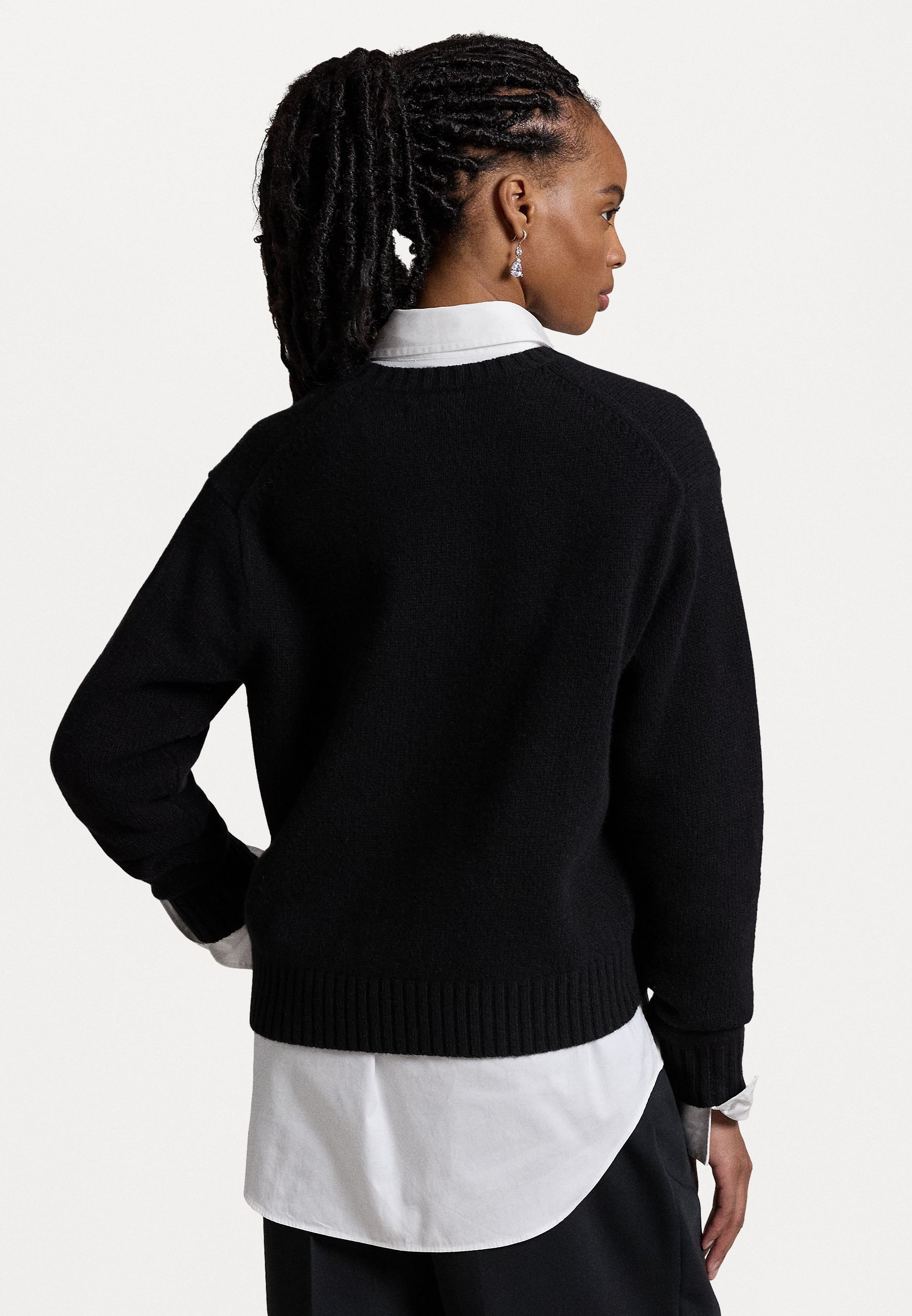 FASHIRU wool blend polo knit sweater 黒 FASHIRU wool blend polo knit sweater 黒
