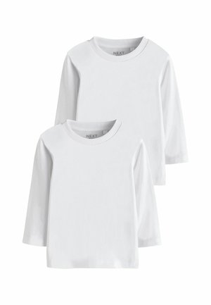 Next, LONG SLEEVE FIT - PLAIN T-SHIRTS 2 PACK - Long sleeved top - white