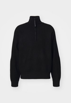 J.LINDEBERG BON QUARTER ZIP - Strikkegenser - black