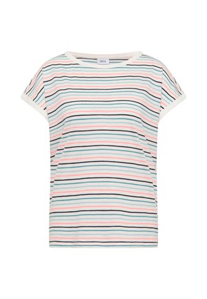 Cecil, T-SHIRT MIT BOAT NECK UND TURN-UP-DETAIL - T-shirts print - vanilla white