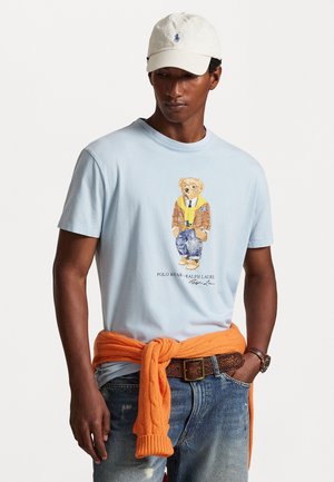 CUSTOM SLIM FIT POLO BEAR T-SHIRT - T-shirts med print - southport blue/heritage bear