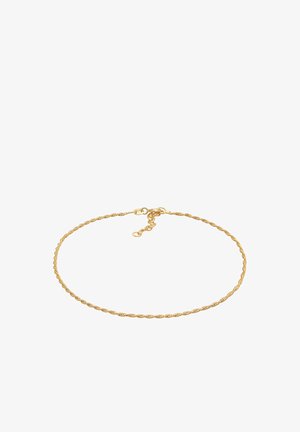 Arany csavart lánc karkötő, homárzárral, ami finom textúrával és kerek láncszemekkel rendelkezik, alkalmas mindennapi vagy formális viseletre.