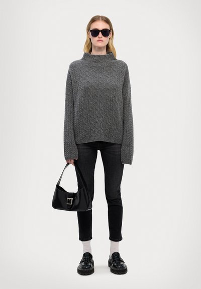 Filippa K MIKA BRAID SWEATER - Striktrøje - mid grey m