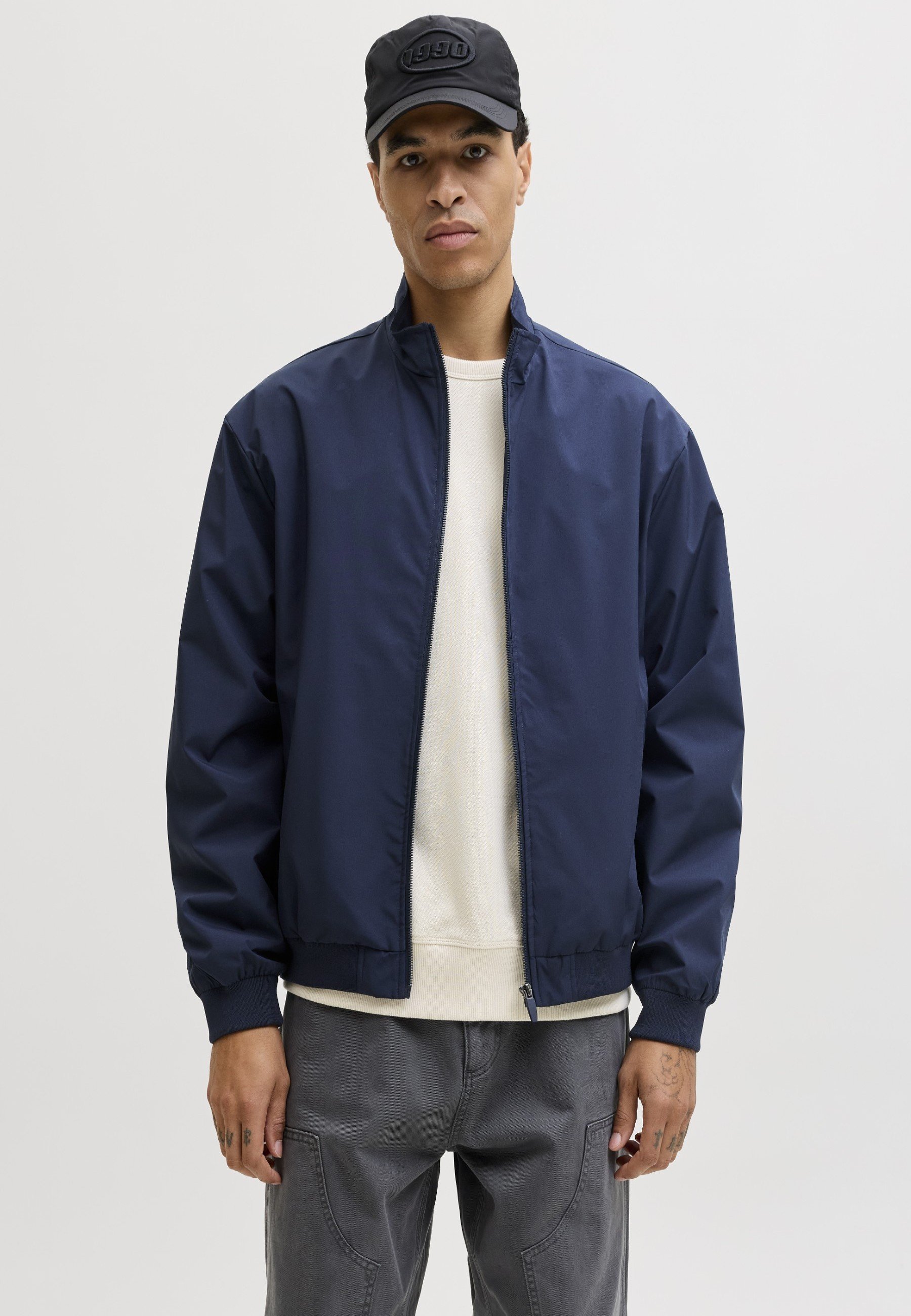 Jack & Jones JJECHARGE STAND COLLAR - Bomber Jacket - navy blazer