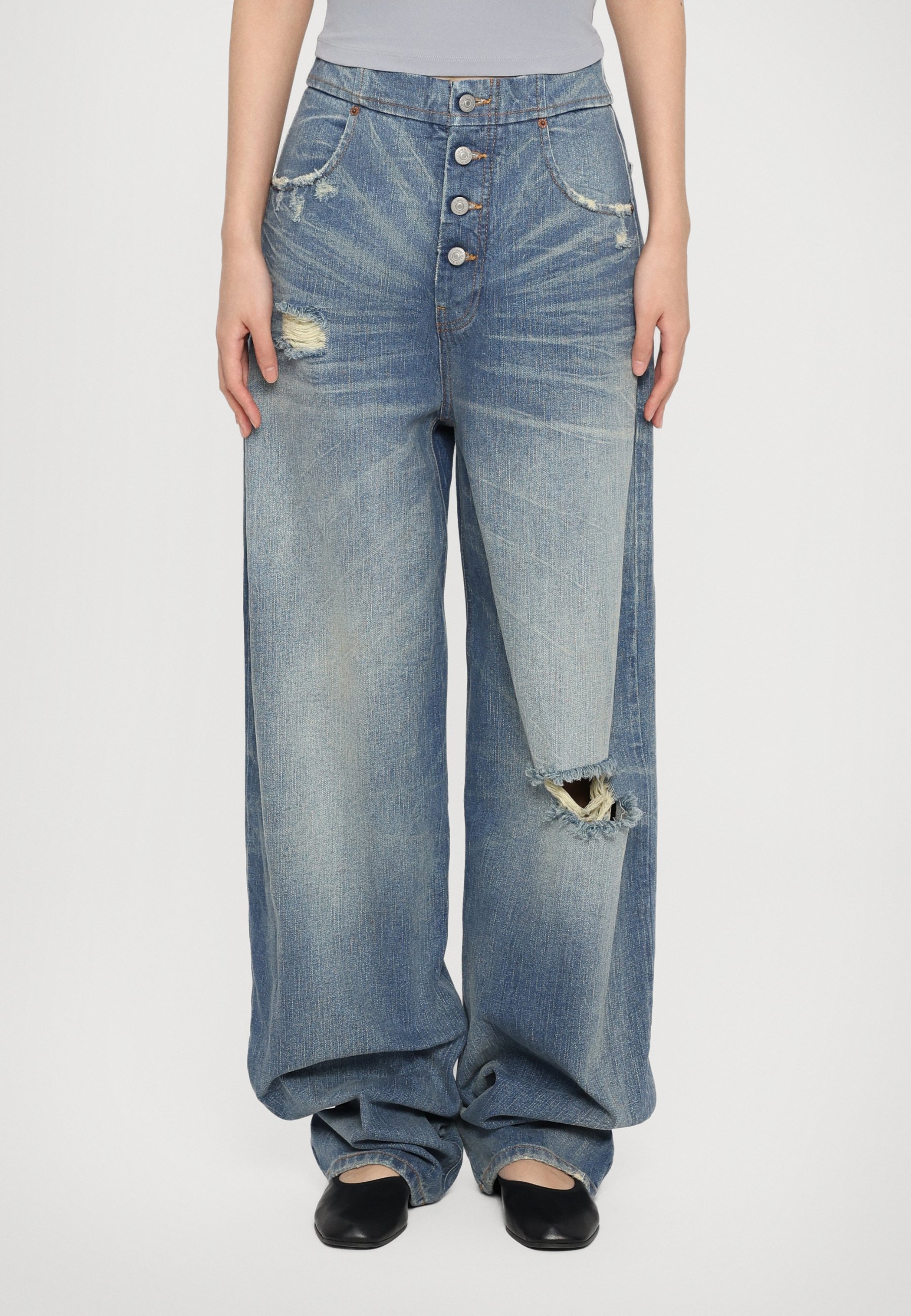 MM6 Maison Margiela PANTS POCKETS - Jean boyfriend - medium blue