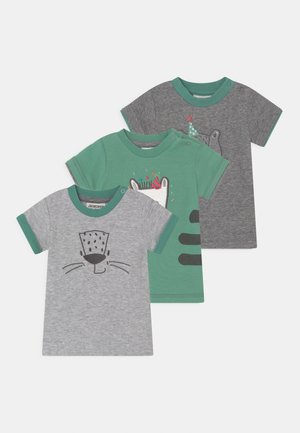 LEOPARDY 3 PACK - Print T-shirt - grey/green