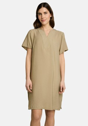 TOM TAILOR, KLEID MIT V-AUSSCHNITT - Freizeitkleid - silver olive