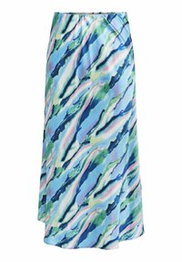 Satiini midi-hame aalto kuvioinnilla sinisessä, vihreässä ja vaaleanpunaisessa. Ominaisuudet joustava vyötärö ja ohut siluetti. Sujuva rakenne.