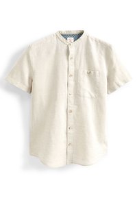 Next LINEN BLEND SHORT SLEEVE SHIRT WITH GRANDAD COLLAR - Pluus - oatmeal