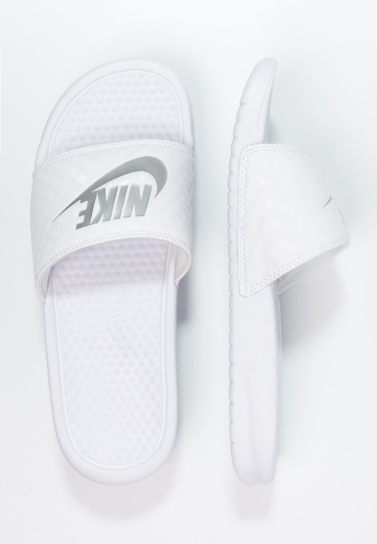 BENASSI Sandalias planas - white/metallic silver/blanco - Zalando.es