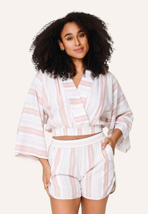 SET - Nachtwäsche Set - beige streifen