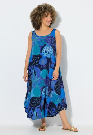 VIBRANT LEAF SLEEVELESS A-LINE DRESS - Vestido informal - dark blue