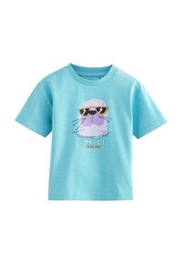 Next REGULAR FIT - SHORT SLEEVE GRAPHIC  - Triko s potiskem - blue chill seal