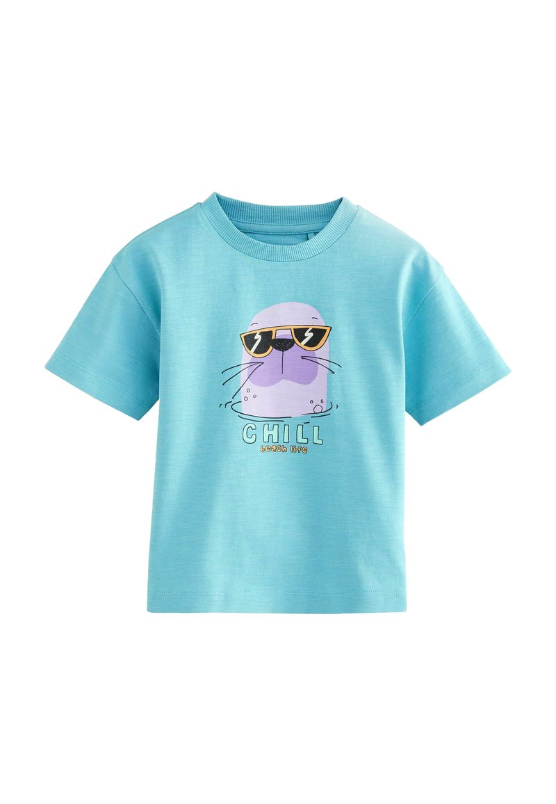 Next REGULAR FIT - SHORT SLEEVE GRAPHIC  - Triko s potiskem - blue chill seal
