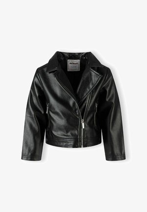 BIKER - Imitatieleren jas - black