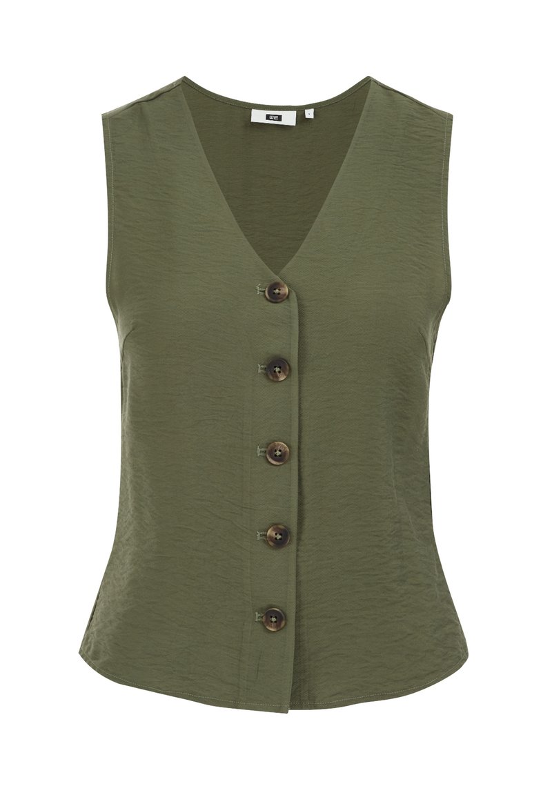 WE Fashion Bodywarmer donkergroen gemêleerd WE Fashion Bodywarmer donkergroen gemêleerd