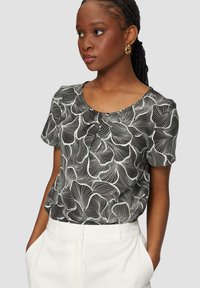 s.Oliver BLACK LABEL MET FIJN MOTIEF EN PLOOITJES - Bluse - schwarz