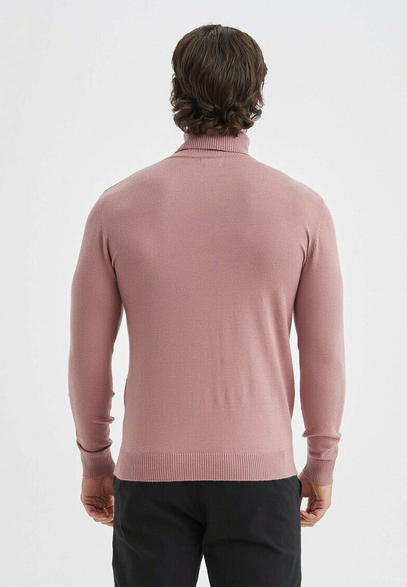 Yves Enzo COL ROULÉ Pullover vieux rose/fuschia