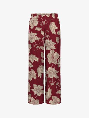 JDY, HOSE JDYTROYA MITTLERE TAILLE GERADE GESCHNITTENER SLIM FIT HOSE - Pantalon classique - cabernet
