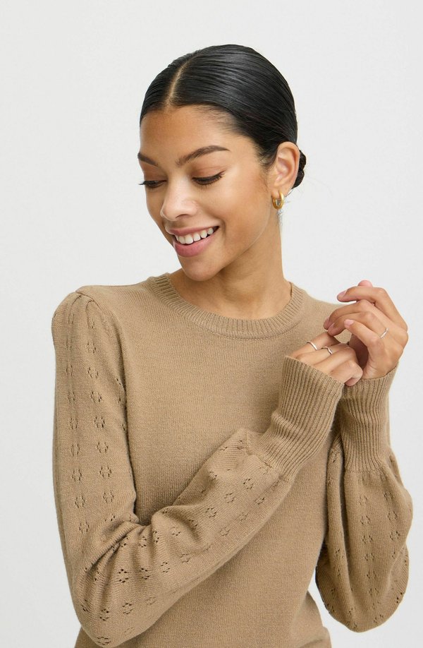 BYNONINA POINTELLE JUMPER - Jumper - sepia tint melange3