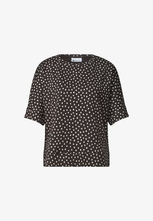 Street One, BATWING SHIRT MIT RUNDHALS UND PRINT - T-shirt imprimé - black coffee