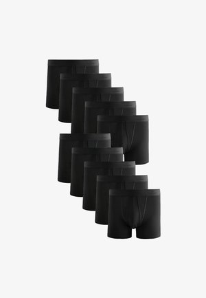 Juoda vyrų bokserių rišėlių rinkinys, sudarytas iš 10 vnt., pagamintas iš minkštos, elastingos medžiagos. Xavyra plati elastinga juostos su logotipu ir klasikinio kirpimo dizainu.