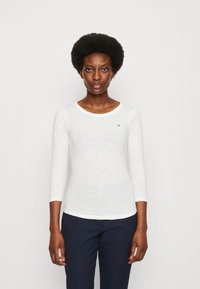 Tommy Hilfiger - 1985 SLIM SLUB OPEN - Long sleeved top - ecru Thumbnail Image 1