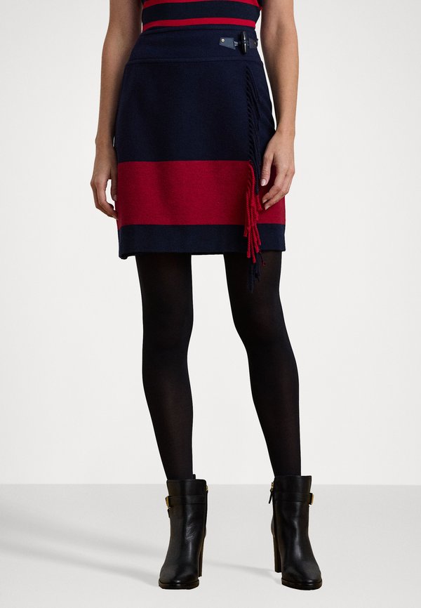 TWO TONE FRINGE TRIM MINISKIRT - Mini skirt