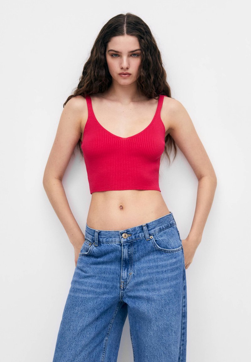 PULL&BEAR CROP Top pink/donkerroze Zalando.nl