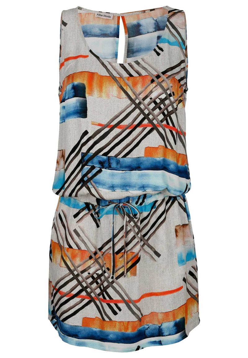 Damen Freizeitkleider | Alba Moda Freizeitkleid blau orange ecru grau/mehrfarbig - LR33651 Damen Freizeitkleider | Alba Moda Freizeitkleid blau orange ecru grau/mehrfarbig - LR33651