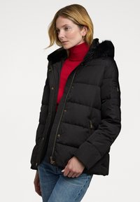 Lauren Ralph Lauren FAUX-FUR-TRIM HOODED DOWN COAT - Down jacket - black