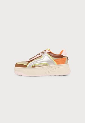 Buffalo MILANO - Sneakers low - brown/green/silver