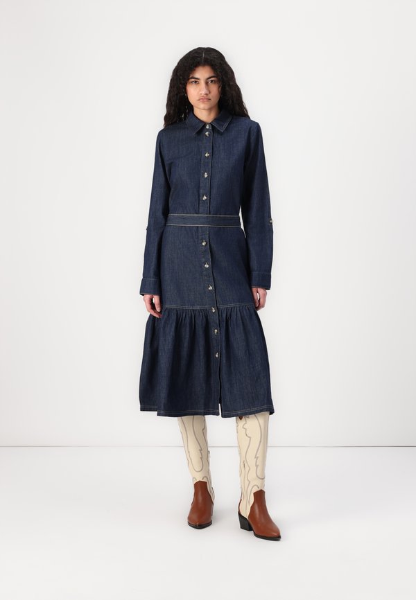 ONLSEVIGNY FRILL LONG DRESS - Denim dress