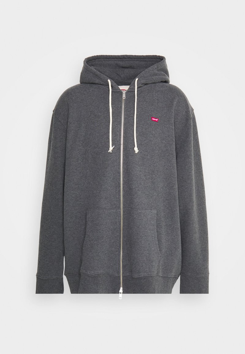 Levi's® Plus BIG ORIGINAL ZIP UP - Camisola com fecho - charcoal heather