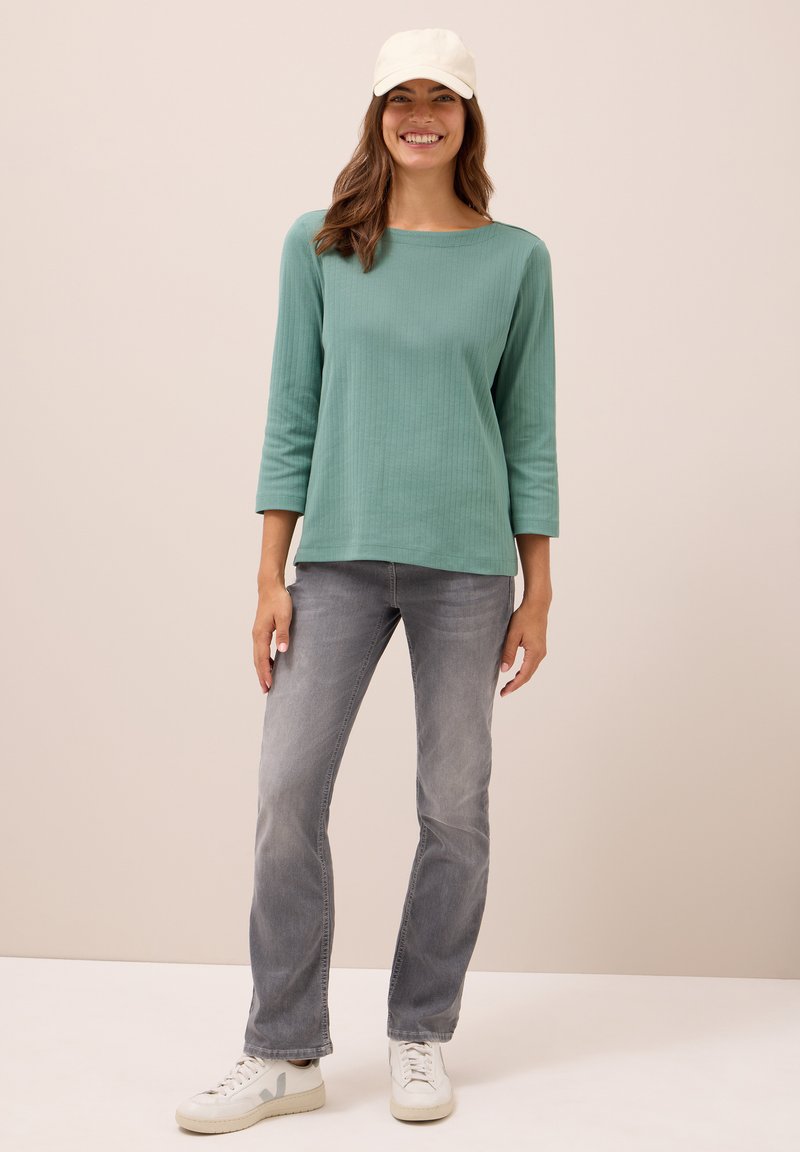 T-shirt Femme Manches Longues Cencil - Col Bateau, Coupe Confortable, Uni